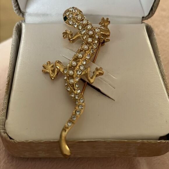 Vintage Social Gallery Lizard Brooch Pin - Picture 3 of 3